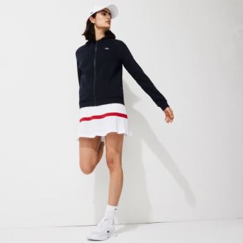 Lacoste SPORT Hooded Fleece Zip Tennis Sweatshirt Dámské - Mikiny Tmavě Blankyt Blankyt | CZ-Y7w2A2